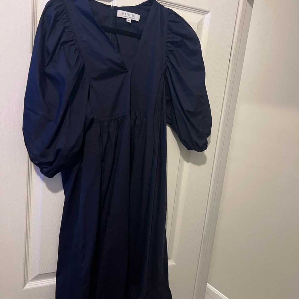 HUNTER BELL Midnight Blue Long Sleeve Dress